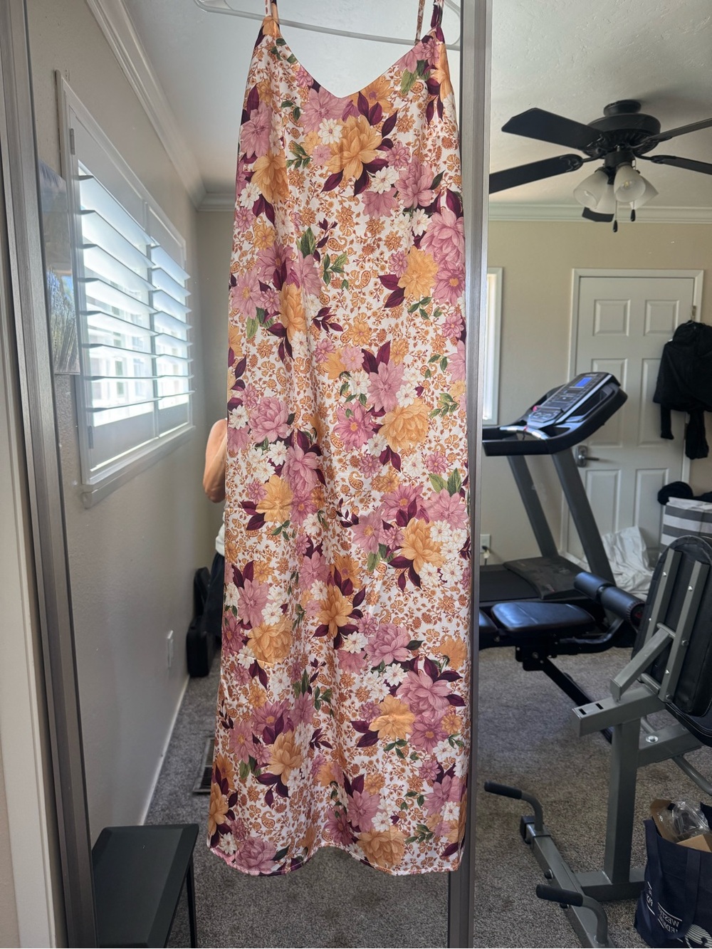 Sadie & Sage Floral Slip Maxi Dress in Mauve, Mustard & Green